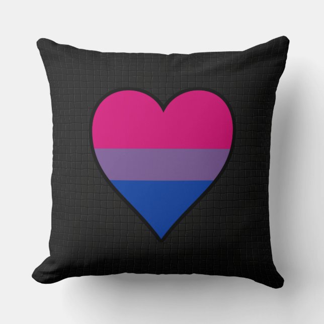 Bisexuality pride heart pillow (Front)