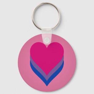 Bisexuality pride hearts Keychain