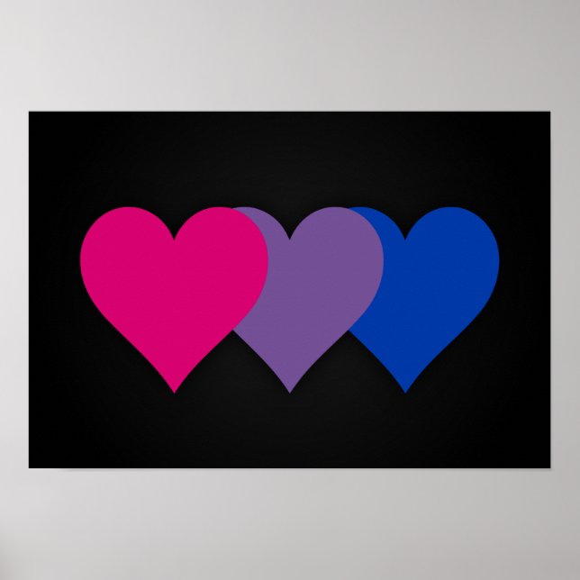 Bisexuality pride hearts Poster (Front)