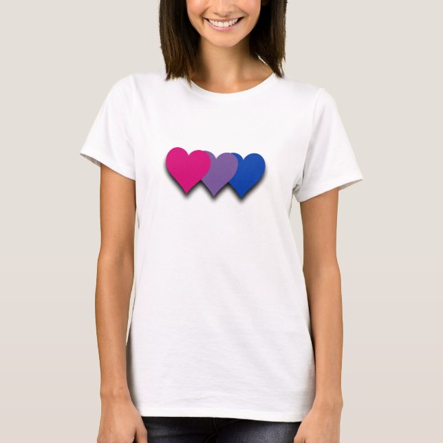 Bisexuality pride hearts T-shirt (Front)