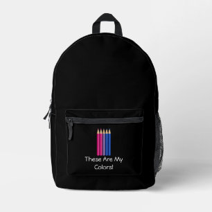 Bisexuality pride pencils  printed backpack