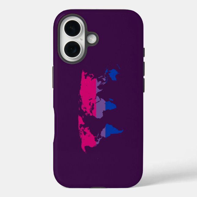 Bisexuality pride world map Case-Mate iPhone case (Back)