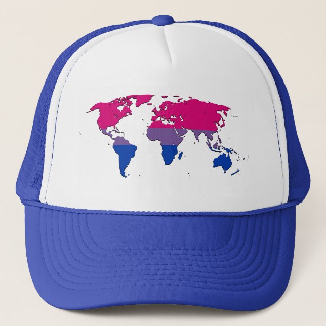 Bisexuality pride world map Hat (Front)