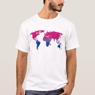 Bisexuality pride world map T-Shirt