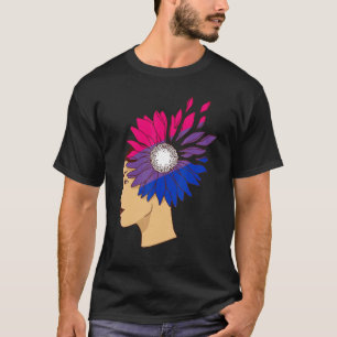 Bisexuality Woman Sunflower Bisexual Flag Bi Pride T-Shirt