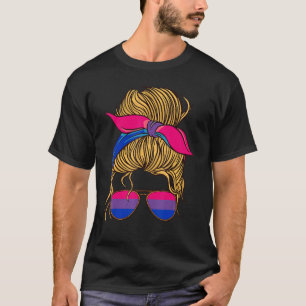 Bisexuality Woman Sunglass Bisexual Flag Bi Pride T-Shirt