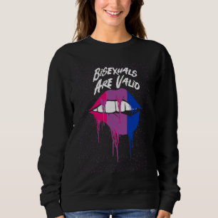 Bisexuals Are Valid Bi Positive Quotes Bi Pride Po Sweatshirt