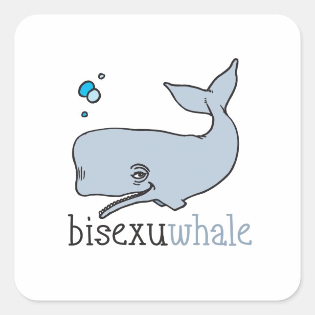 BISEXUWHALE SQUARE STICKER (Front)