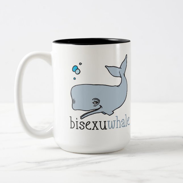 BISEXUWHALE Two-Tone COFFEE MUG (Left)