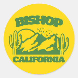 Bishop California Classic Round Sticker