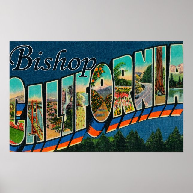 Bishop, California - Large Letter Scenes Poster (Front)