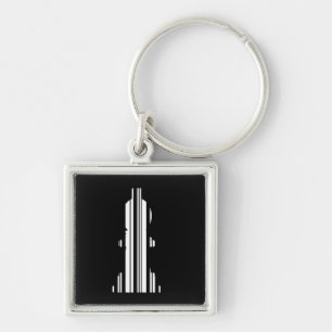 BISHOP CHESS PIECE BAR CODE Bishops Barcode Key Ring