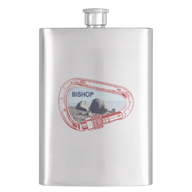 Bishop Climbing Carabiner Hip Flask (Front)