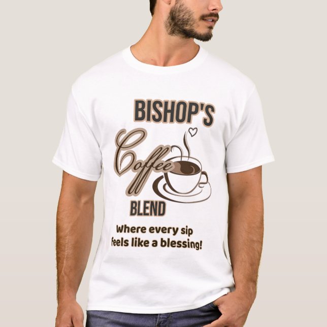 Bishop Coffee White T Shirt (Front)