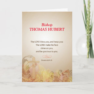 Bishop Custom Name, Title, 50th Ordination Anniv. Card