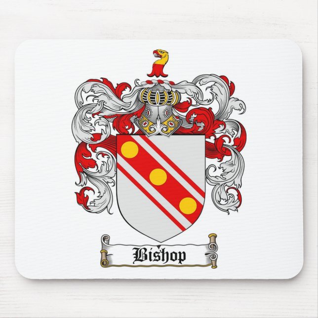 BISHOP FAMILY CREST -  BISHOP COAT OF ARMS MOUSE MAT (Front)