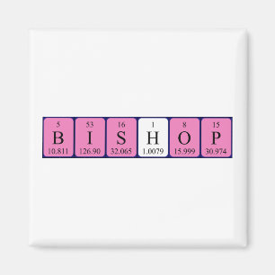 Bishop periodic table name magnet