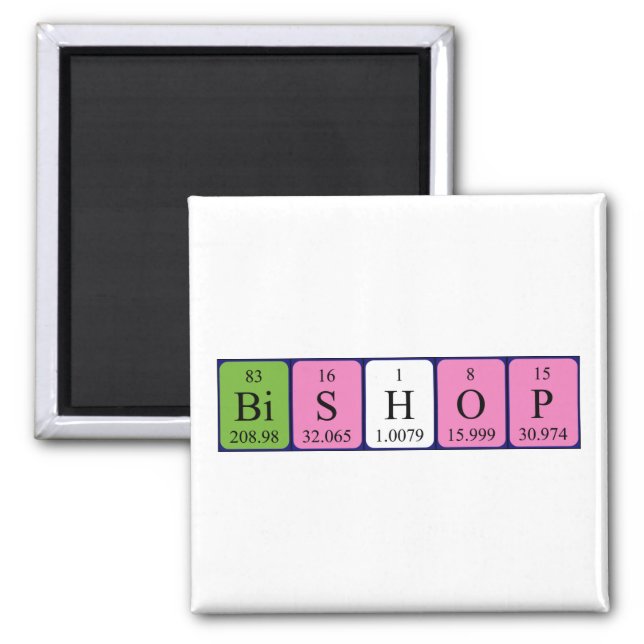 Bishop periodic table name magnet (Front)