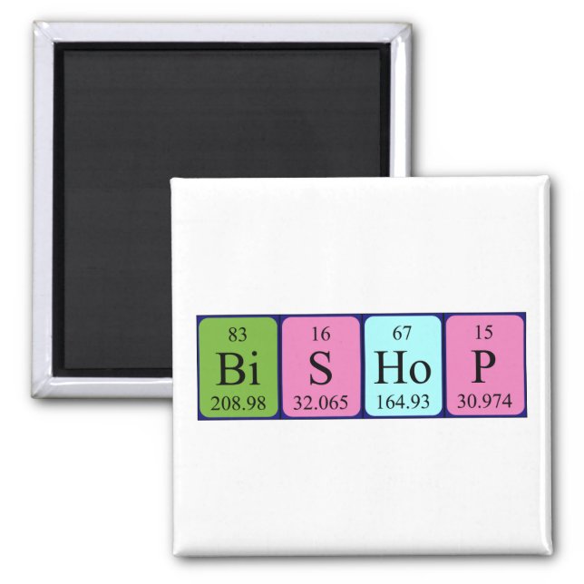 Bishop periodic table name magnet (Front)