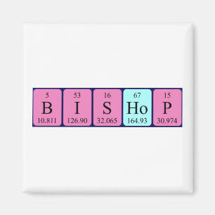 Bishop periodic table name magnet