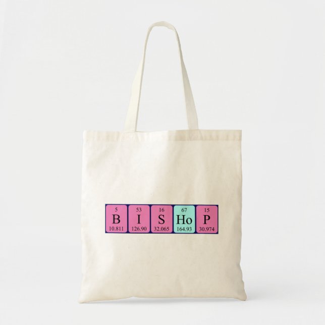 Bishop periodic table name tote bag (Front)