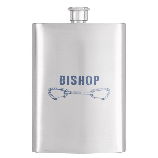 Bishop Rock Climbing Quickdraw Hip Flask (Front)
