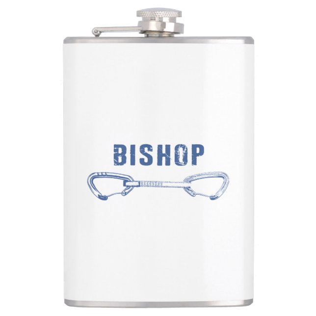 Bishop Rock Climbing Quickdraw Hip Flask (Front)