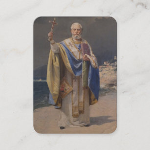 BISHOP ST. NICHOLAS OF MYRA PRAYER RELIGIOUS  PLACE CARD