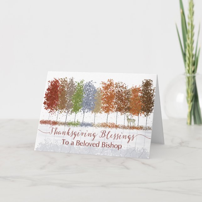 Bishop Thanksgiving Religious Blessings Card (Front)