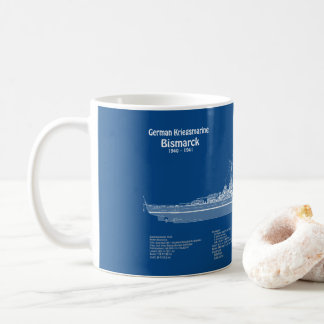 Bismarck - Battleship Blueprint Plans ABD Coffee Mug