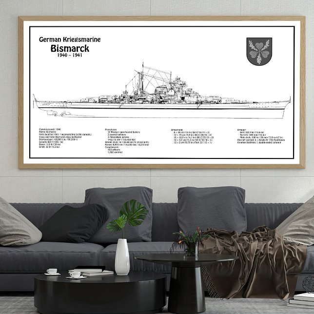 Bismarck - Battleship Blueprint Plans BD Photo Print (Creator Uploaded)