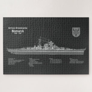 Bismarck - Battleship Blueprint Plans PD Jigsaw Puzzle