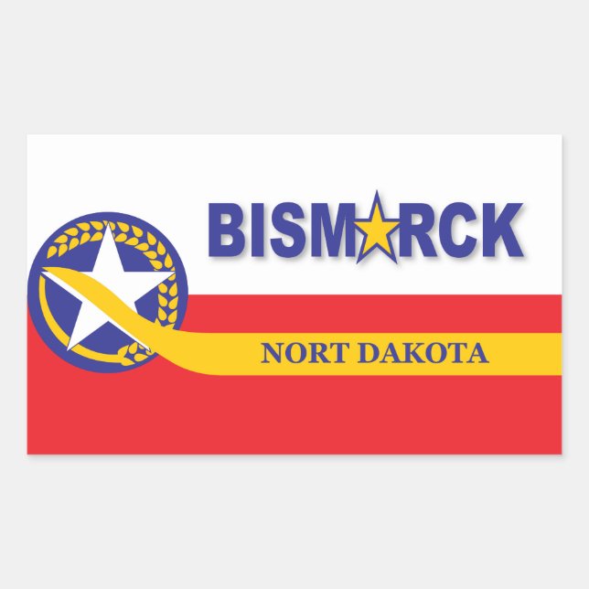 Bismarck City flag Rectangular Sticker (Front)