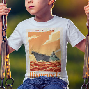 Bismarck German Battleship - Vintage Naval Poster T-Shirt