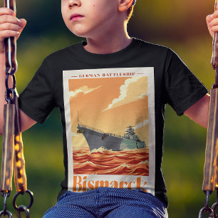 Bismarck German Battleship - Vintage Naval Poster T-Shirt