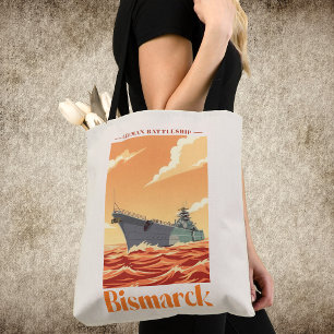 Bismarck German Battleship - Vintage Naval Poster Tote Bag