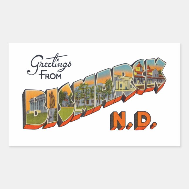 Bismarck ND Rectangular Sticker (Front)
