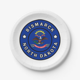 Bismarck North Dakota Paper Plate