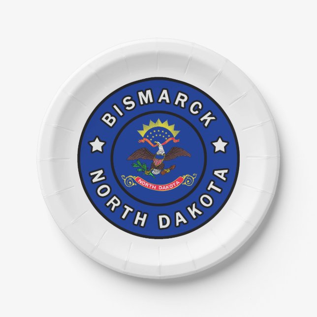 Bismarck North Dakota Paper Plate (Front)