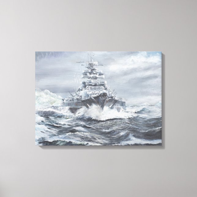 Bismarck off Greenland coast 1900hrs 23rdMay Canvas Print (Front)