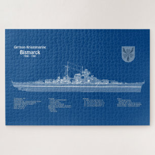 Bismarck - Ship Blueprint Plans ABD Jigsaw Puzzle