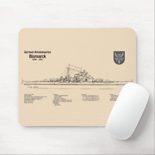 Bismarck - Ship Blueprint Plans SD Mouse Mat