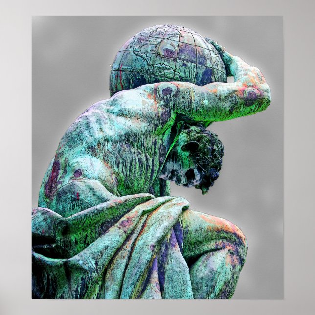 Bismarck Statue, Berlin, Greek God Atlas (5cpst) Poster (Front)