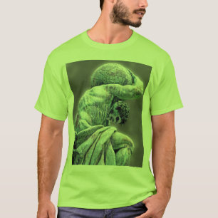 Bismarck Statue, Berlin, Greek God Atlas, Grey Bac T-Shirt