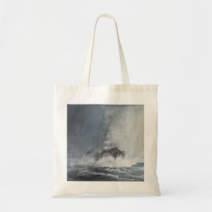 Bismarck through curtains of rain sleet tote bag