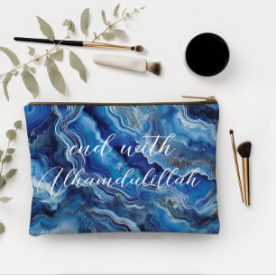 Bismillah Alhamdullilah Blue Agate Accessory Pouch