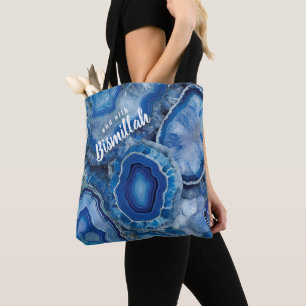 Bismillah Alhamdullilah Blue Agate Tote Bag