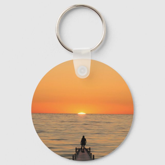 Bismillah and sunset design keychain (Front)
