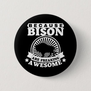 BISON 6 CM ROUND BADGE