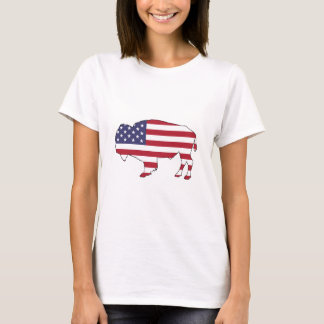 Bison - American Flag T-Shirt